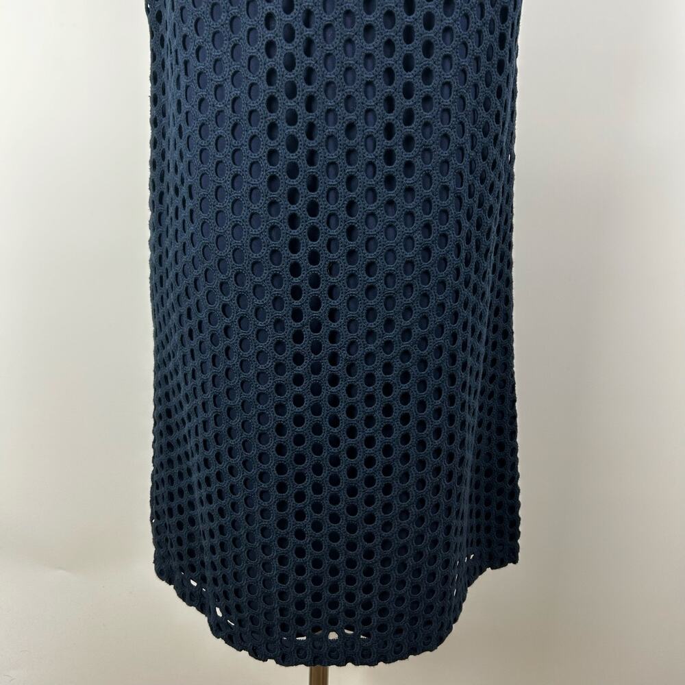 Sea New York Guipure Lace Crochet Dress White Navy Blue Wool Cotton Womens Sz 0 - Picture 10 of 11